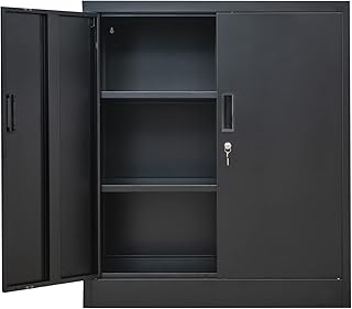 CJF Metal Storage Cabinets with Shelves and Doors, Steel Locking Cabinet for Home Office, Garage, Utility Room and Basement, 36.2