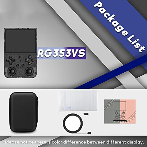 Credevzone Rg353Vs Handheld Game Console 3.5 Inch Ips Retro Hand-Held Gaming Consoles Hand Held Video Games Preinstalled With Customized System Multiplayer 5Gwf Bt4.2 Rk3566 64Gb Black Transparent #TOP7