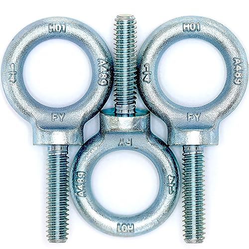 Image of 3 Pcs Lifting Shoulder Eye Bolts 1 /4 inch-20 X 1 |Blue Bright Zinc Plated