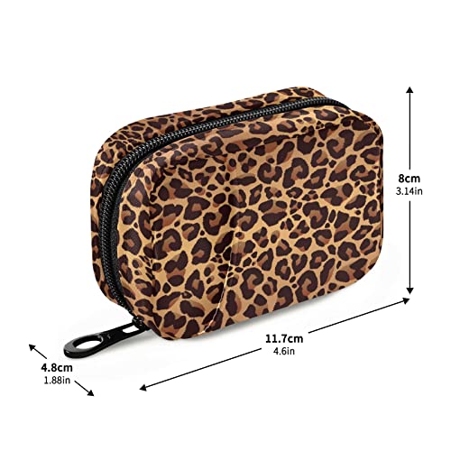 Image of Leopard Pattern Weekly Pill Organizer, Pill Cases Bag Portable Pill Container 7 Days Pill Box Organizer Vitamin Supplement Holder with Zipper for Travel Family Business Camping