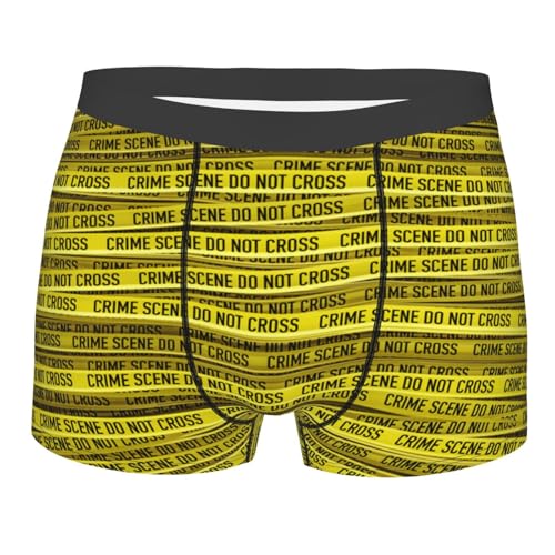 Crime Scene Tape Men'S Boxer Underwear, Dry High-Performance Underwear, Breathable Elastic Sports Boxer Shorts