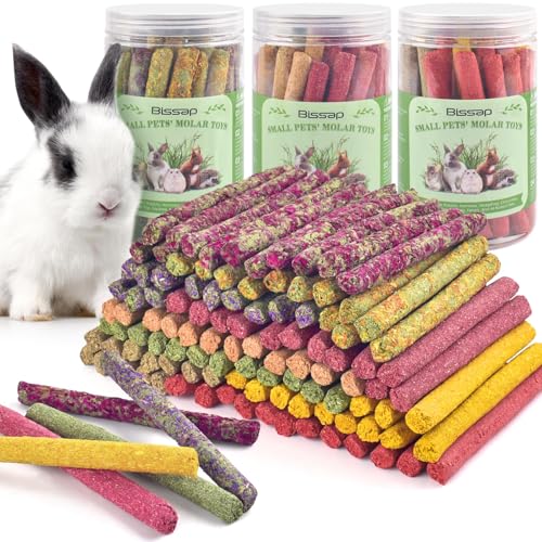 Bissap 108PCS Rabbit Chew Sticks, Mix Natural Timothy Hay Oat