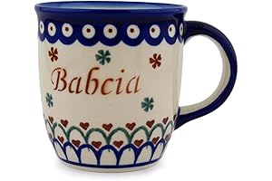 Boleslawiec Polish Pottery 11 oz Babcia - Grandma Mug with Certificate
