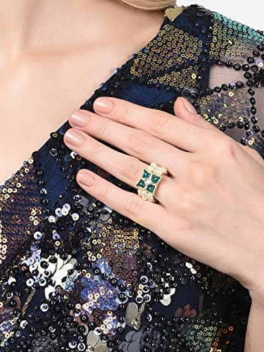 Kundan & Beaded Elasticated Fusion Adjustable Ring for Women, Unique Gift