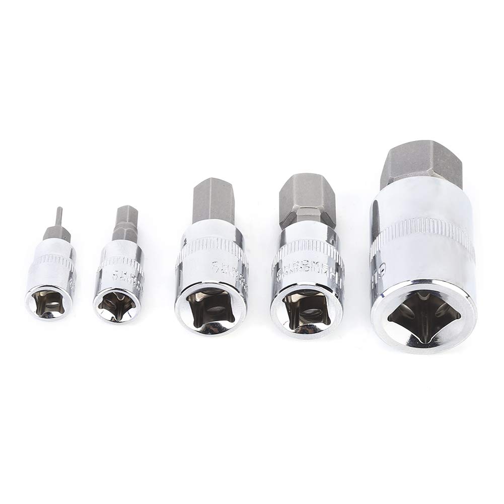34 PCS Zestaw adaptera gniazda uderzenia, wewnętrzny sześciokątne szyder warstwowy zestaw bitów, adapter sterownika klucza nakrętki, rozmiary 1/4 ", 3/8", 1/2 cala dla śrubokręta