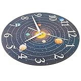 Abaodam Orologio da Parete Digitale Rotondo in Scheda di Densità, Silenzioso e Decorativo per Soggiorno, Orologio da Parete in Stile Semplice, Facile da Installare, per Casa e Ufficio,