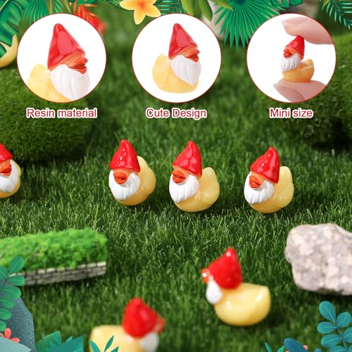 Image of 50 Pcs Gnomes Ducks Toy Figures, Mini Gnome Resin Ducks Bulk, Tiny Gnomes Figurine Dress up Duck Toy for Party Favors (Dwarf Duck)