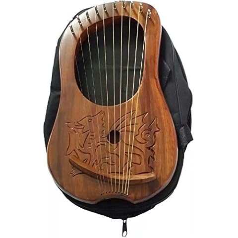 Lyre Harp with Welsh Dragon Design Cover