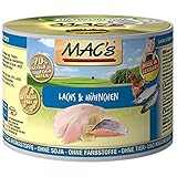 carne (mín. 40 % de pollos) MACs Comida para gatos de salmón y pollo  6 x 200 g de comida húmeda para gatos sin cereales