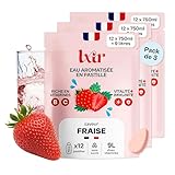 LXIR DRINK - Eau aromatisée en pastille sans sucre - Boisson multivitamines - Riche en vitamines C et B - Hydratation quotidienne - Beauté de la peau - Fraise