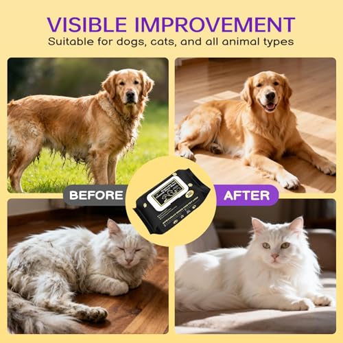 Image of Pet Glove Wipes for Dogs and Cats 20 Count Dog Cleaning Wipes for Paws and Butt Waterless Dog Bath Wipes Hypoallergenic Fragrance Free with 10 Sealing Stickers and 5 Drying Towels