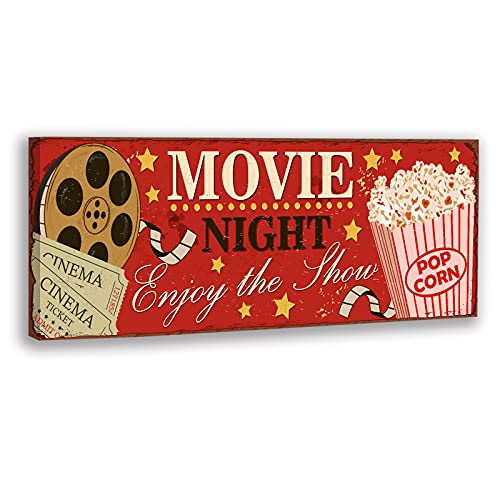 Cinema Sign Vintage Movie Canvas Art Poster Home Movie Theater sign Popcorn Wall Art Movie Reel Home Theater Decor Film Posters Movie Art on Canvas Painting Home Living Room Bedroom Decoration