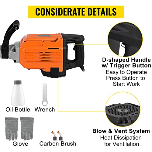 VEVOR Abbruchhammer 3500W Bohrhammer 95A Stemmhammer 1800 U/min Hochleistungs-Betonbrecher 50HZ Elektro-Abbruchhammer… – Bild 7