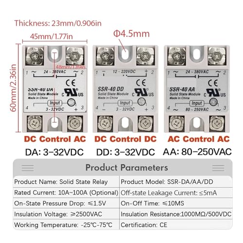Module de relais SSR 40A DA statique compatible avec thermostat PID - 2