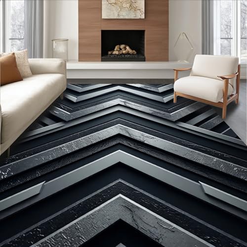 Design&I Low Pile Flatwoven Area Rug 2x3, Bold Striped with