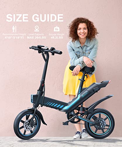 Sailnovo Electric Bike, Electric Bicycle With 18.5Mph Electric Bikes For Adults Teens E Bike With Pedals, 14" Waterproof Folding Mini Bikes With Dual Disc Brakes #TOP5