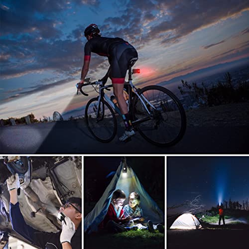 WOWGO LED Fahrradlicht Set,Fahrradbeleuchtung StVZO Zugelassen Wasserdicht USB Wiederaufladbare Fahrradlichter Fahrradlampe mit Frontlicht und Rücklicht - Image 7