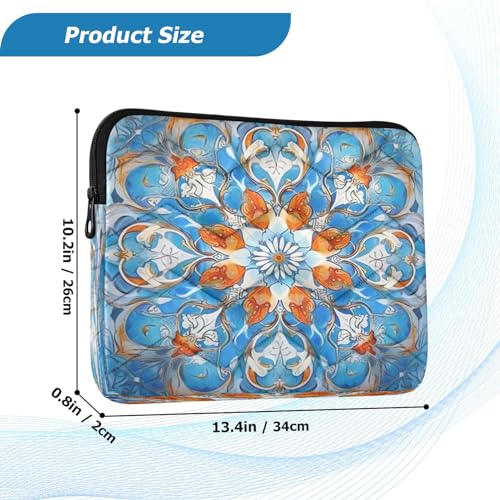Funda para portátil Mandala Boho Floral azul de 13-14 pulgadas miniatura 3
