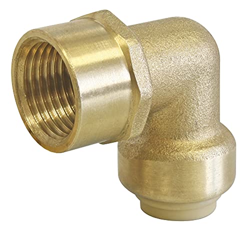 SOMATHERM FOR YOU 3540730014030 Angled Female PushFit 14-1/2 Brass Elbow Clip for Copper Pipes or PEX or Multi-Layer Diameter 14 Female 15/21 None