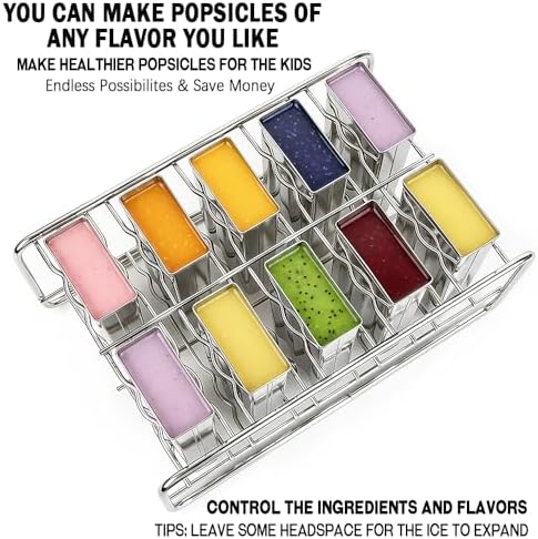 Popsicle Molds Set 10 Pieces Stainless Steel Popsicle Maker thumbnail 4
