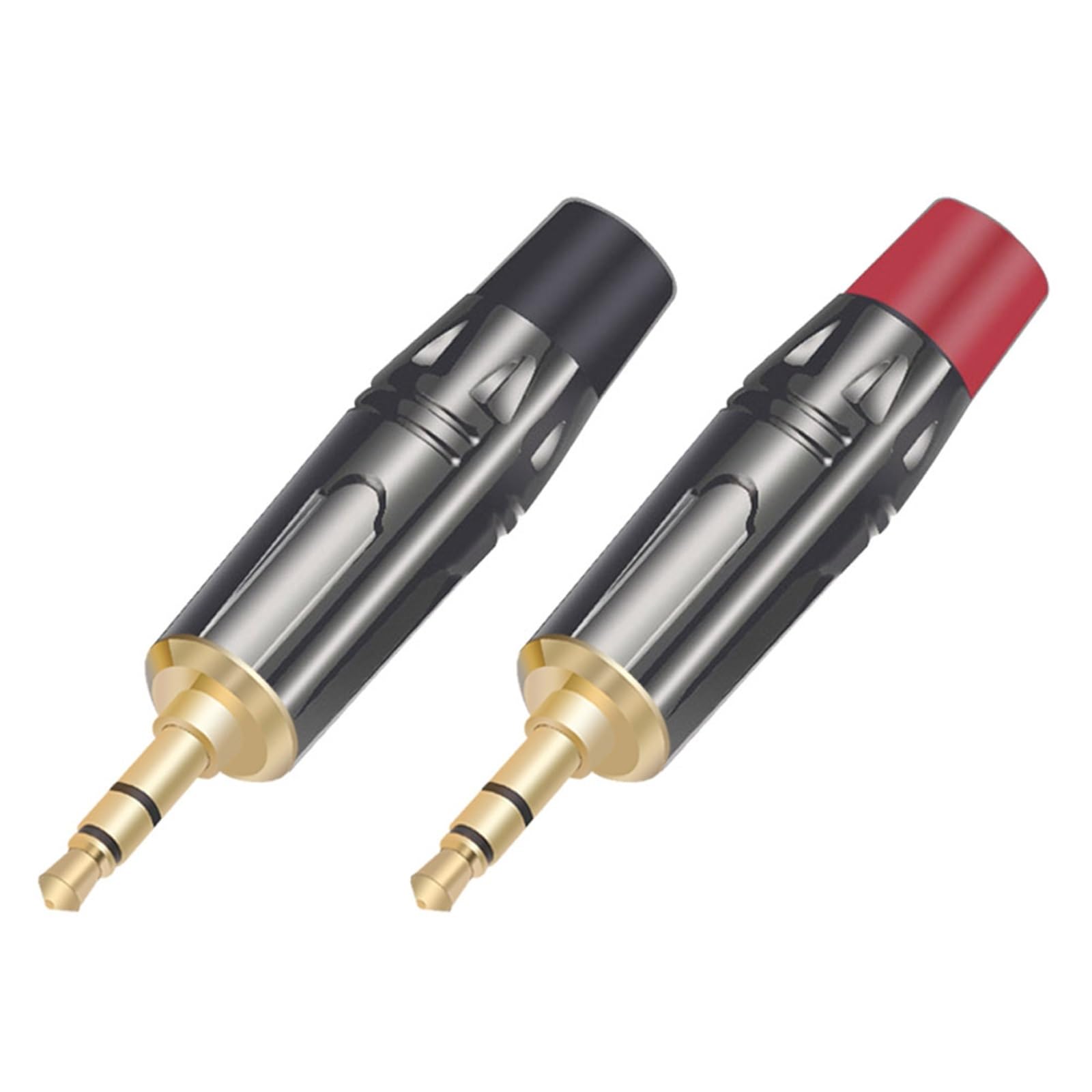 Connettore per cuffie jack da 3,5 mm, connettori per cavo maschio, convertitore audio mono a 3 poli per riparazione cuffie, amplificatore microfono, 2 pezzi (TC194)