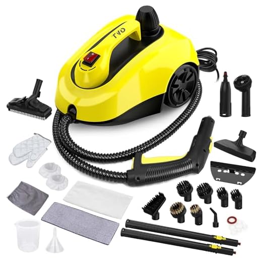 TVD Steam Cleaner, Heavy Duty Canister Steamer with 28 Accessories, Steam Mop with 5M Extra-Long Power Cord for Home Floor Cleaning, Grout, Wallpaper Removal, Upholstery, Car Detailing