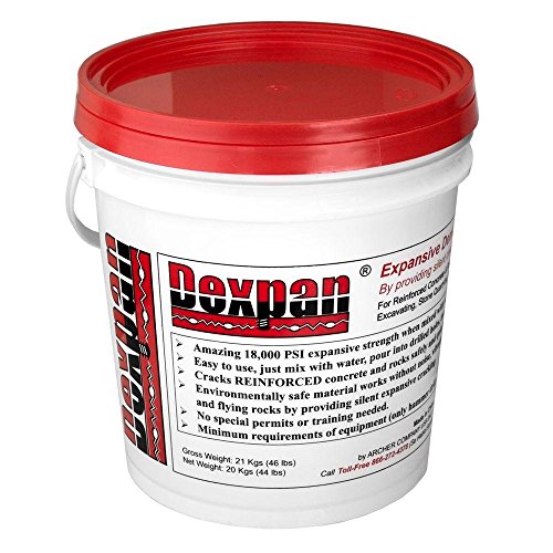 Dexpan Expansive Demolition Grout 44 Lb. Bucket for Rock Breaking, Concrete Cutting, Excavating