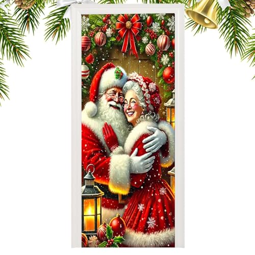 Couvertures de porte décoratives de Noël en textile premium durable - 6