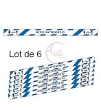 AUA SIGNALETIQUE - Lot de 6 Bandes de Marquage au Sol - Merci d'attendre Ici - Bleu - Autocollant laminé - 670x50 mm