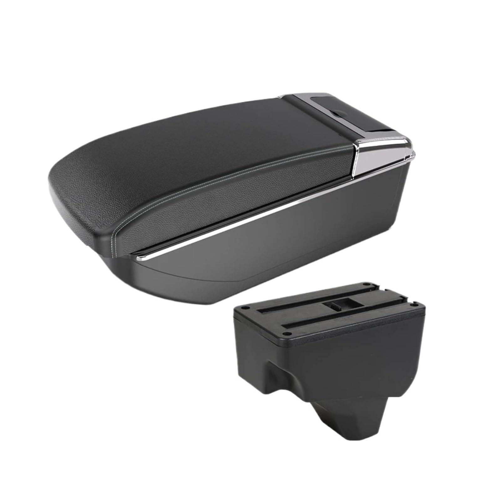 Ggwqoops Car Armrests For Peugeot 208 2019-2024 Armrest Car Interior Center Console Upgrade Multi-functional Storage Modification Part Armrest Box(B3 white line NOUSB)