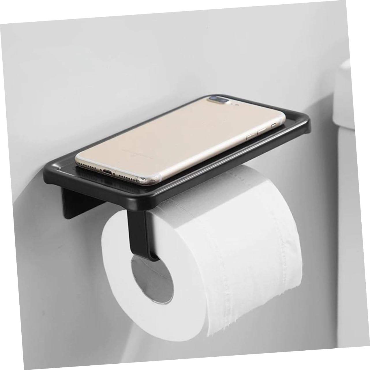 Operitacx 2 Piezas De Rollo Portarrollos sin Perforaciones Soporte de Papel higiénico con Almacenamiento Soporte de Papel higiénico en pie Sujetador de Papel Porta pañuelos