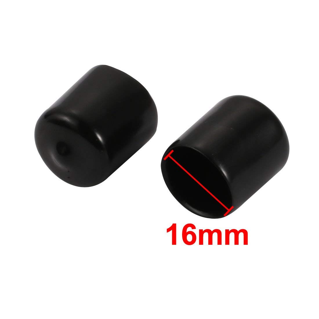 XYWHPGV 20Pcs 16mm Inner Dia PVC Flexible Vinyl End Cap Screw Thread Protector Cover Black(d19bd db7d3 6755e 6b59c 1f3a6 88c8a