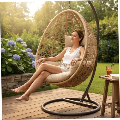 Coussin chaise œuf de remplacement épais et lavable pour extérieur - 8