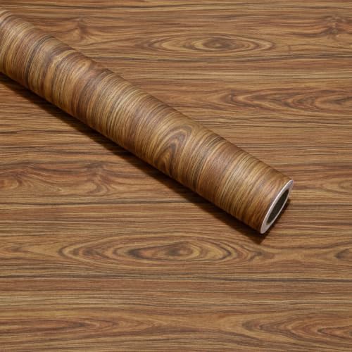 Image of HOME13 Wood Grain Wallpaper Peel and Stick Wood Contact Paper Self Adhesive Removable Thicken Wooden Wall Paper for Kitchen Cabinets Drawer Shelf Liner Waterproof(24x147 Inch, Sugery Wooden)