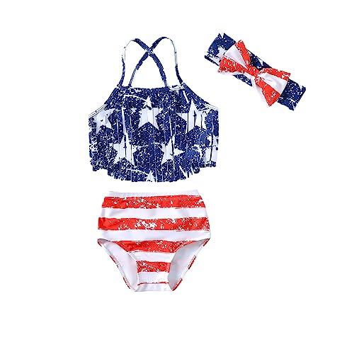 Image of LYSMuch 3Mo-2T Baby Girls Swimsuit Toddler Bathing Suit 3-Pieces Tassels Bikini Swimwear Beach Outfit Set
