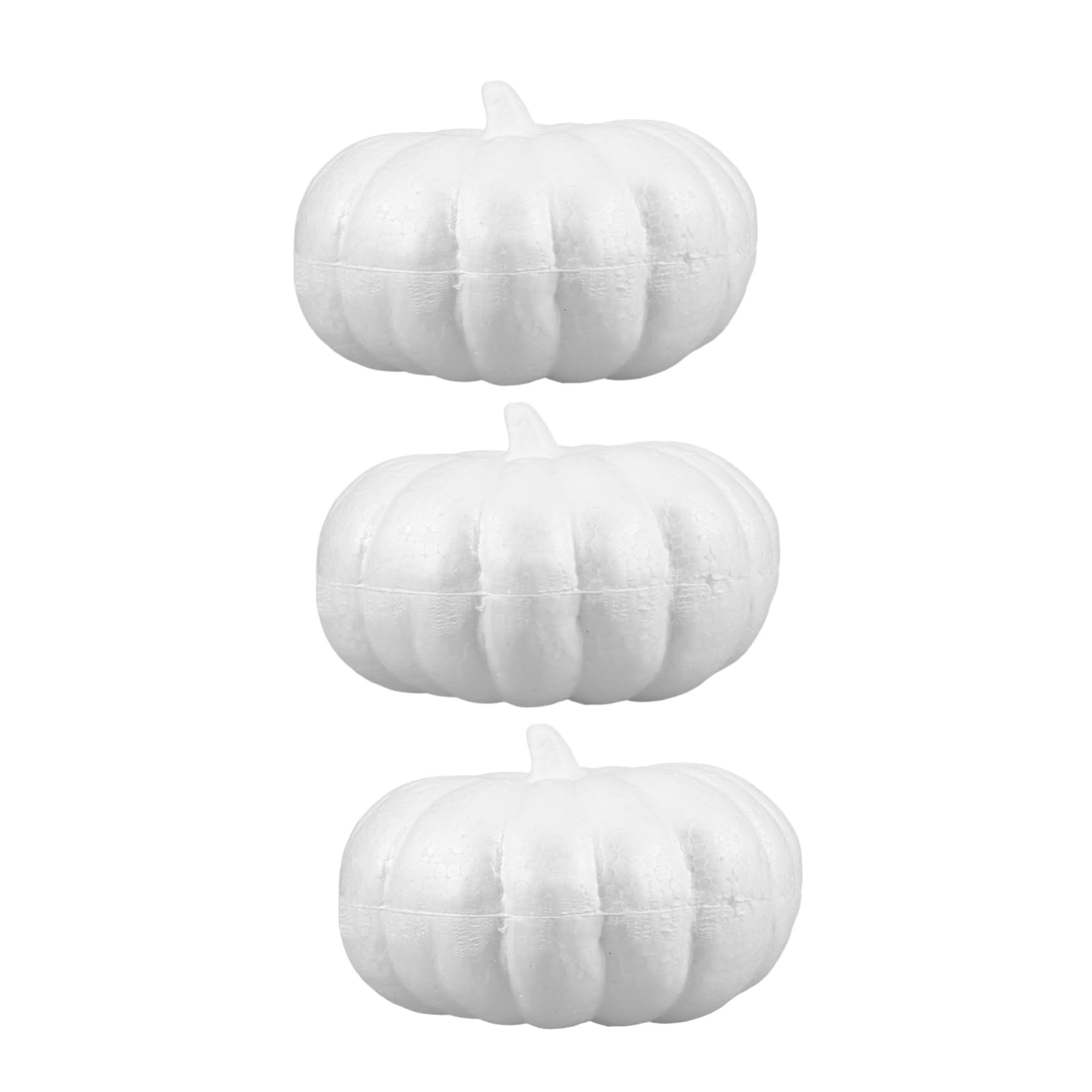 3pezzi Zucca Bianca Decorativa in Schiuma Accessori per Halloween e Autunno Zucche Artificiali per Lavoretti Fai da Te e Pittura