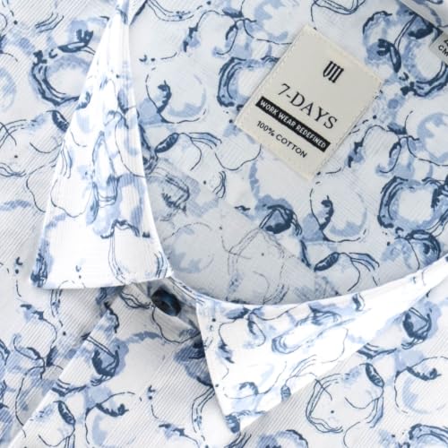 Image of 7-DAYS Men's Premium Formal Printed Shirt - 100% Cotton, Regular Fit, Full Sleeves, with Pocket - Stylish for Special Occasions.