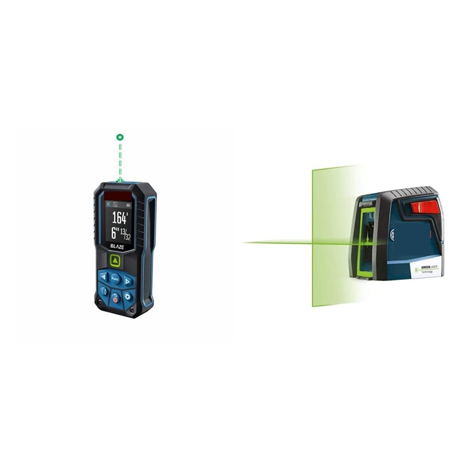 medidor de Distancia láser, Telémetro láser de GLM50-23G, 50M, láser electrónico de línea Verde, 2 en 1, Cinta métrica Digital for Exteriores, Herramientas de Instrumentos láser Medir Distancia, área
