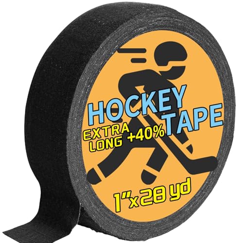 Magsaddle Hockey Tape, Multipurpose Cloth Tape Grip Tape for Lacrosse Stick, Baseball & Softball Bats, Rackets, Pullup Bars, Gardening Tools, Gym, Sports Handle (Black)