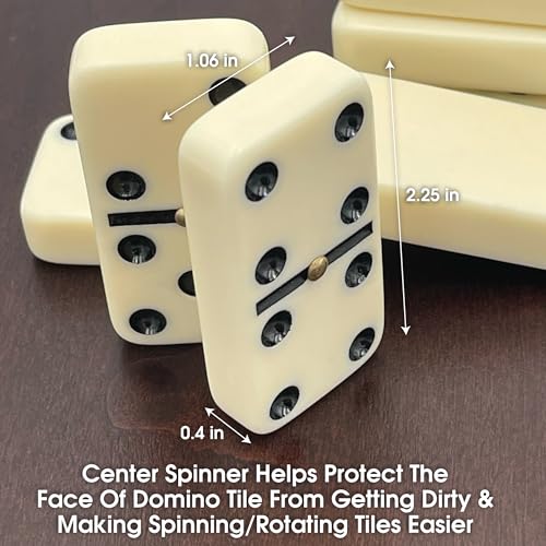 Double 6 Domino Set con Fichas Grandes y Caja de Madera miniatura 4