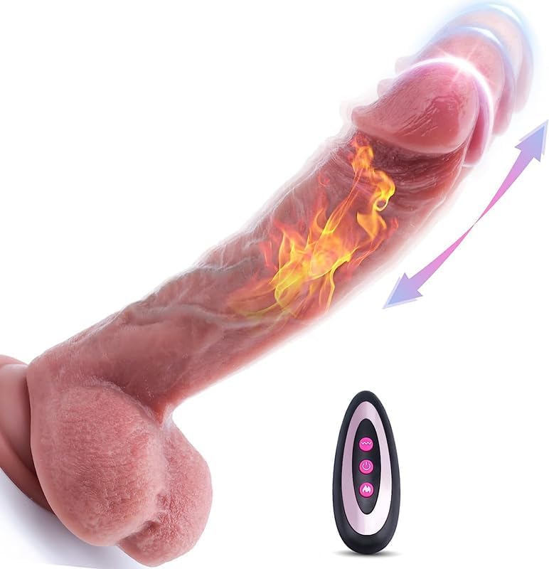 Flexible 10 Modes Electric and Heated Version Soft 7.67 Inch Realistic Dick with Strong Suction Cup Dilbo for Women Silicone Thrusting Sensory Toys Woman Hands-Free Toy for Women uc02f1