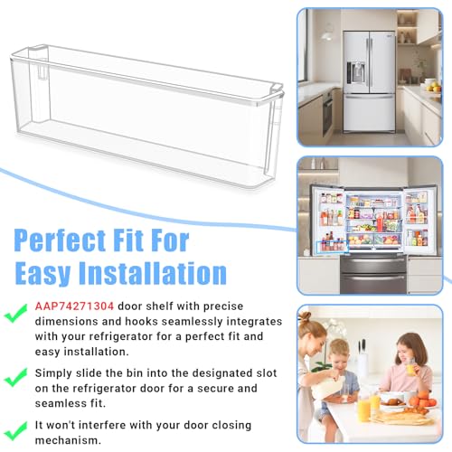 Image of ALVAR UPGRADED AAP74271304 Refrigerator Door Bin Compatible with LG Refrigerator Door Shelf Replacement LRMDS3006S LRMDC2306D LRMDC2306S LRMVC2306D Door Bin Shelf LG Refrigerator Parts Door Basket