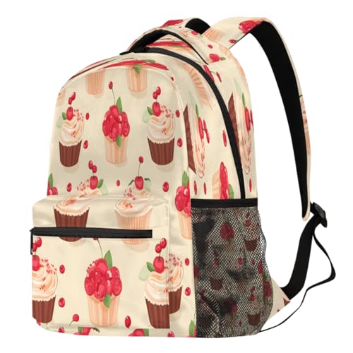 Sac à dos d'école grand format motif petit gâteau pour ordi