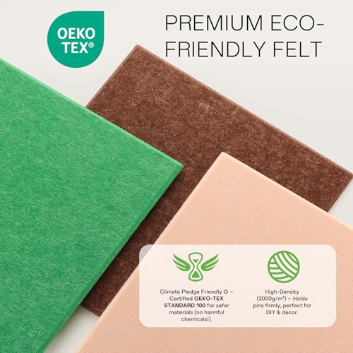 Image of MaxGear Felt Bulletin Board 36 inch x 24 inch, Chocolate Brown Felt Wall Tiles