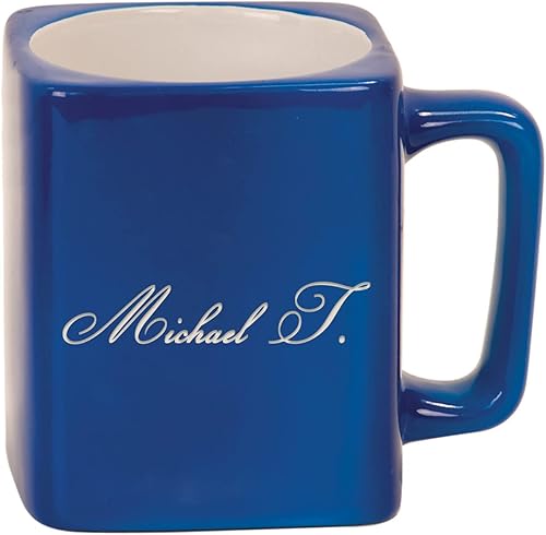 Sofia's Findings Taza de cerámica cuadrada personalizada de 8 oz. - Taza de café personalizada