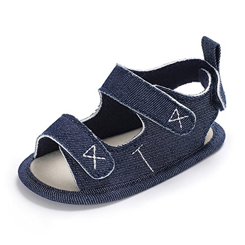 ENERCAKE Baby Boys Sandals Infant Summer Outdoor Shoes Closed-Toe Anti-Slip Toddler First Walker Shoes(12-18 Months Toddler, E-Navy)