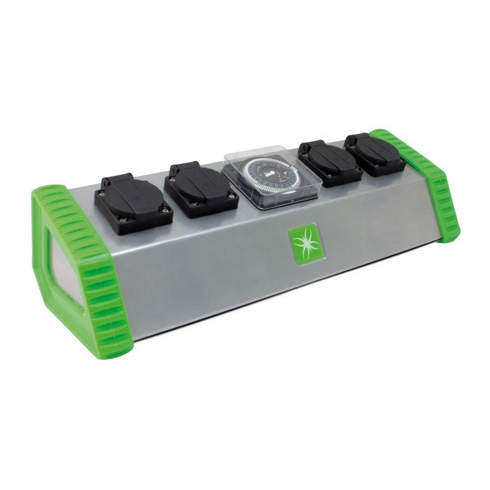 Lumii Contactor Relay 13 Amp 2 4 Or 6 Socket With Timer Hydroponic Lights Hps Mh (4 Soctor)