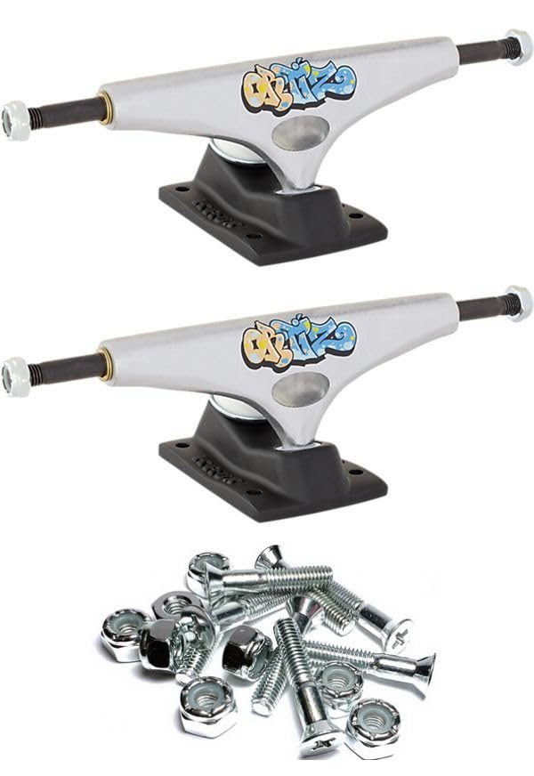 Krux Skate Trucks Chaz Ortiz K5 DLK Silver/Black Skateboard Trucks - 5.0