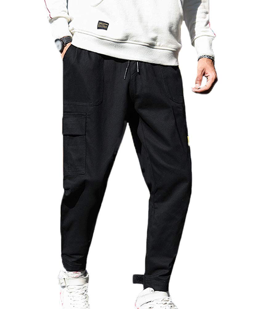 Spodnie bojówki dla mężczyzn młoda moda uliczna marchewki spodnie sportowe wygodne eleganckie klasyczne spodnie dresowe, Czarny, 3XL