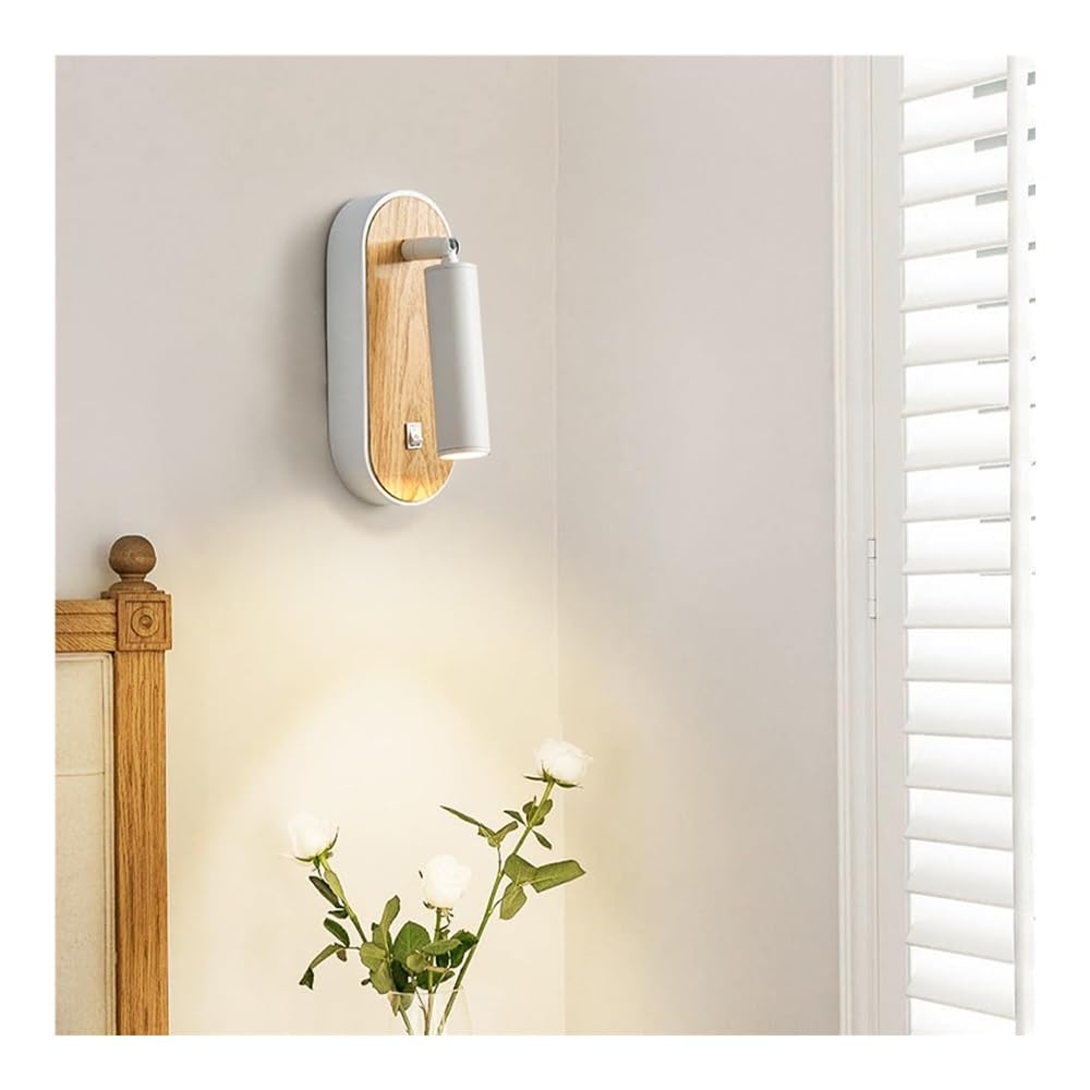 Genérico Lámpara de Pared Moderno Aplique de Pared LED de Aluminio con Veta de Madera Contemporánea para Dormitorio Sala de Estar Lectura Junto A La Cama (Veta de Madera Original)